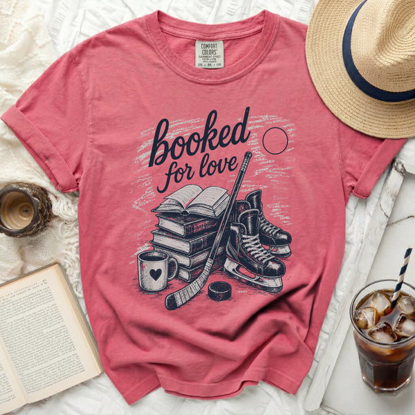 Booked For Love Hockey & Bookworm Tee in Crunchberry