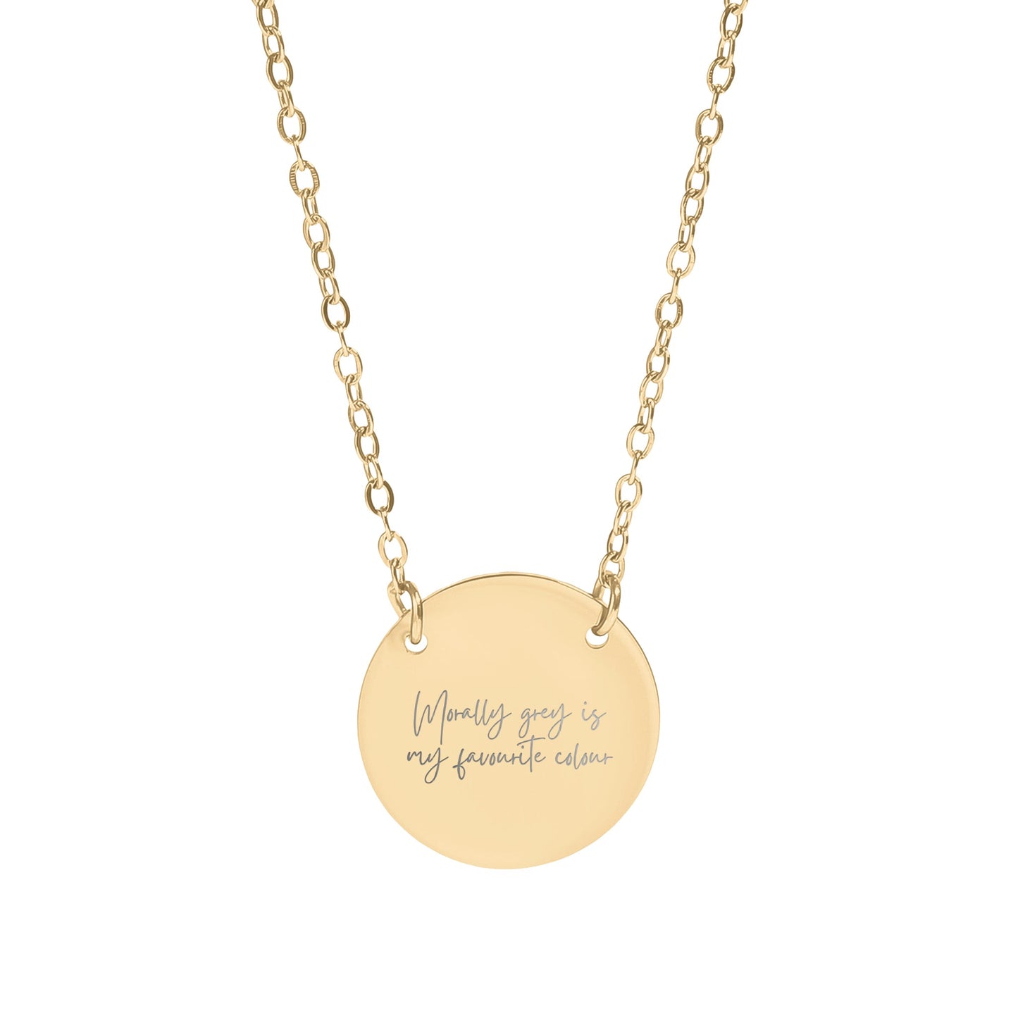 Bookish Morally Grey Quote Circle Necklace - MagicMerchEmporium