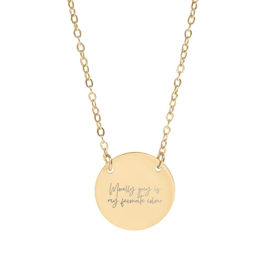 Bookish Morally Grey Quote Circle Necklace - MagicMerchEmporium