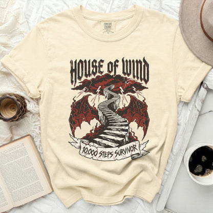 House of Wind 10,000 Steps Survivor t-shirt with winged design