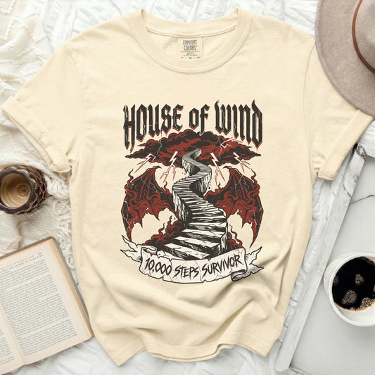 House of Wind 10,000 Steps Survivor t-shirt with winged design