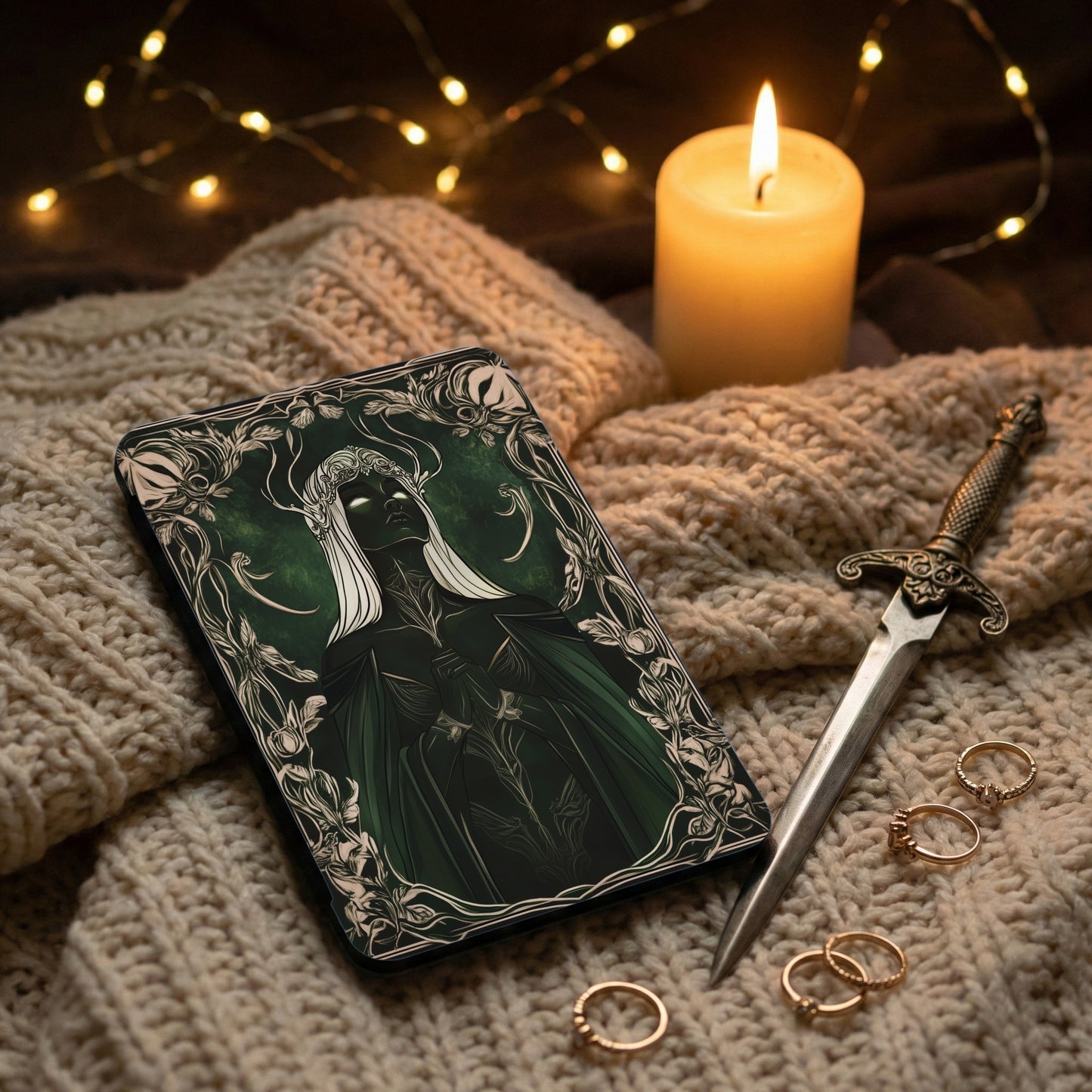 Enchanted Forest Figure Dark Green Aesthetic Design product type