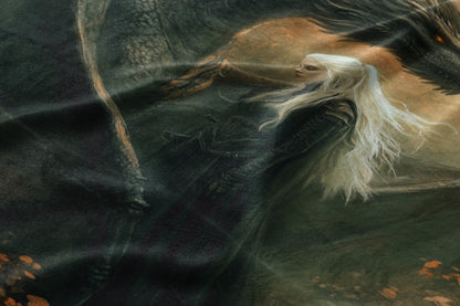 Enigmatic Dragon and Warrior Woman Art Print Product