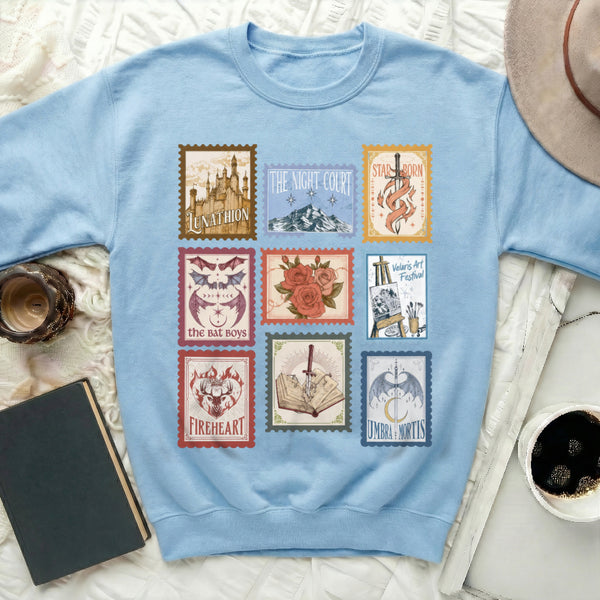 Maas Fandom Stamp Sweatshirt in Light Blue