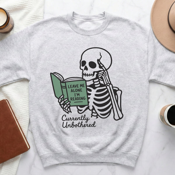 Unbothered Reader Sweatshirt in Ash
