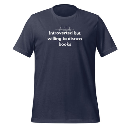 Introverted but willing to discuss books T-shirt product