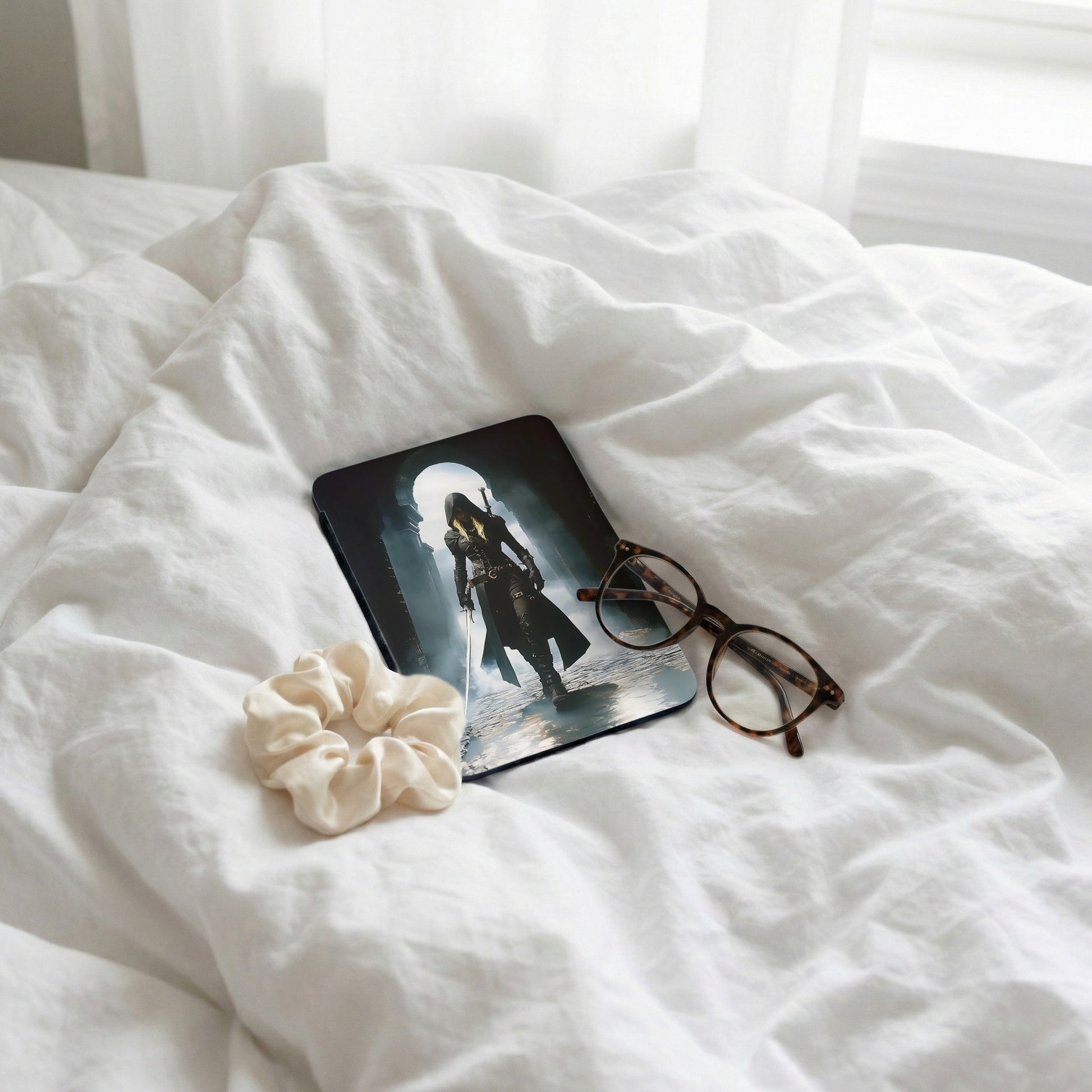 Dark Fantasy Hooded Sword Wielding Character Mousepad product type