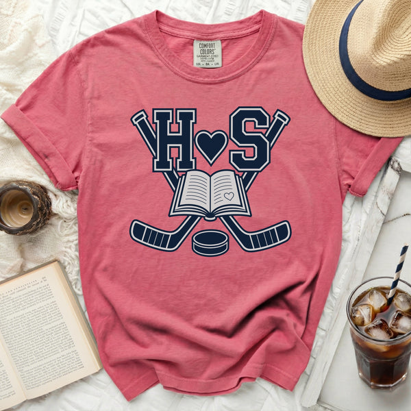 H+S Heart & Hockey Tee in Crunchberry
