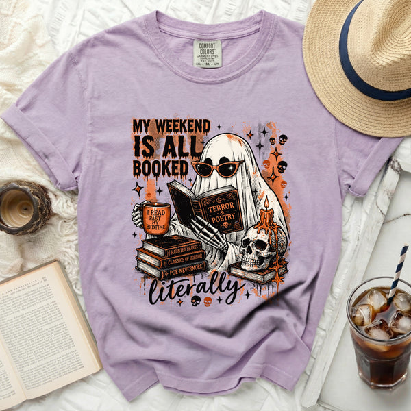 Spooky Reader Ghost Tee in Orchid