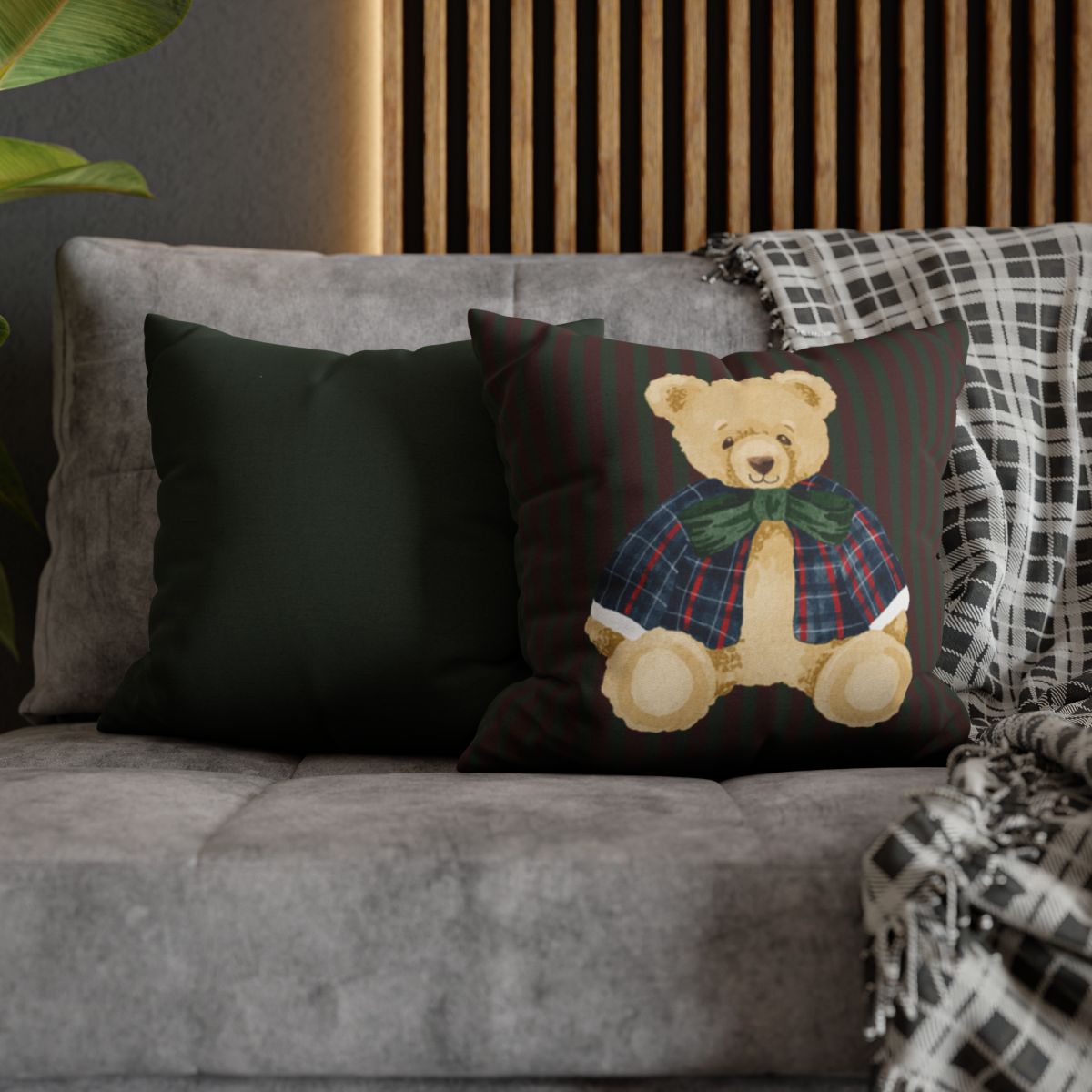 Cozy Decorative Pillow with Teddy Bear Design
