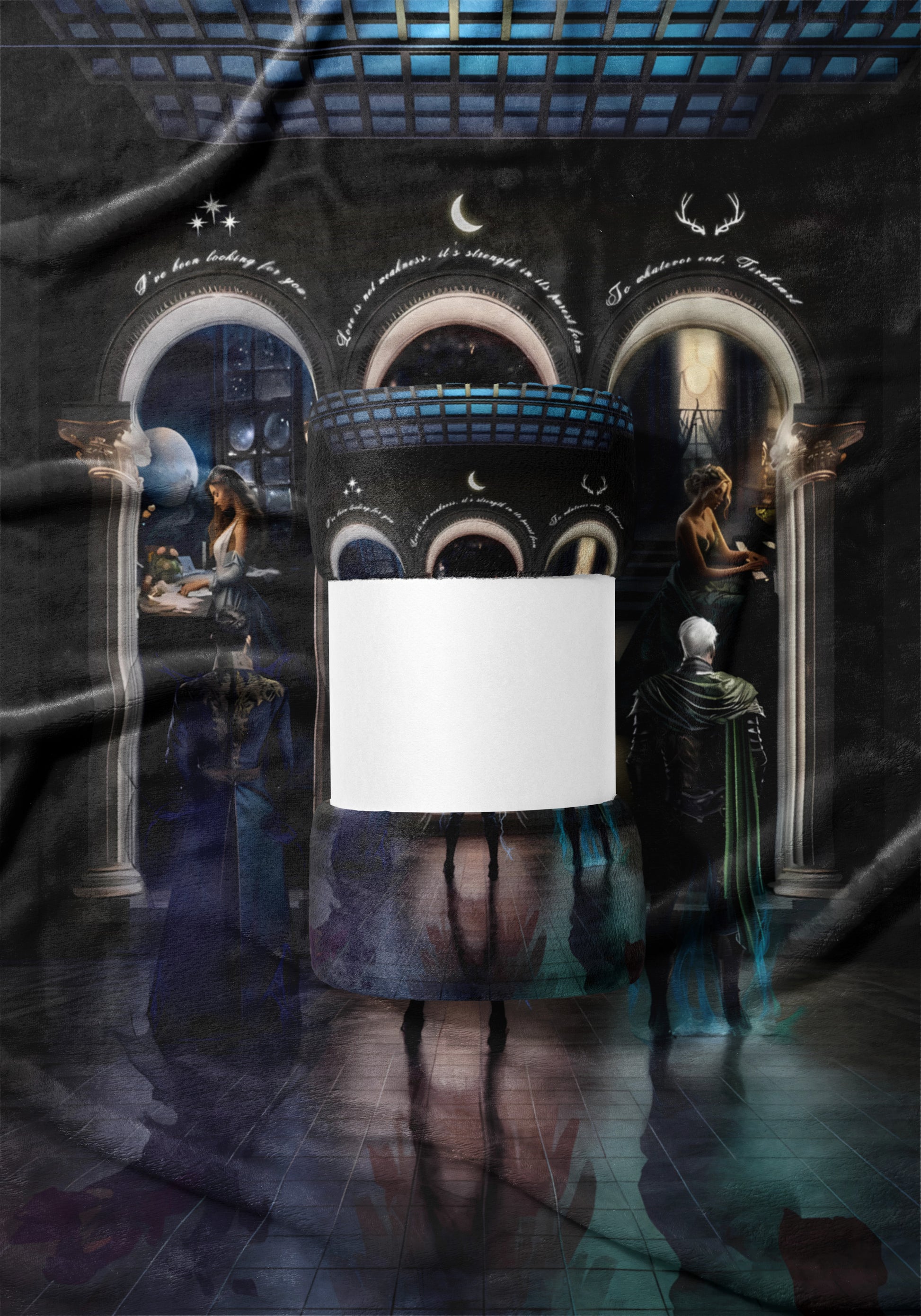 Mysterious Magic Scene with Text Wrapped Canvas