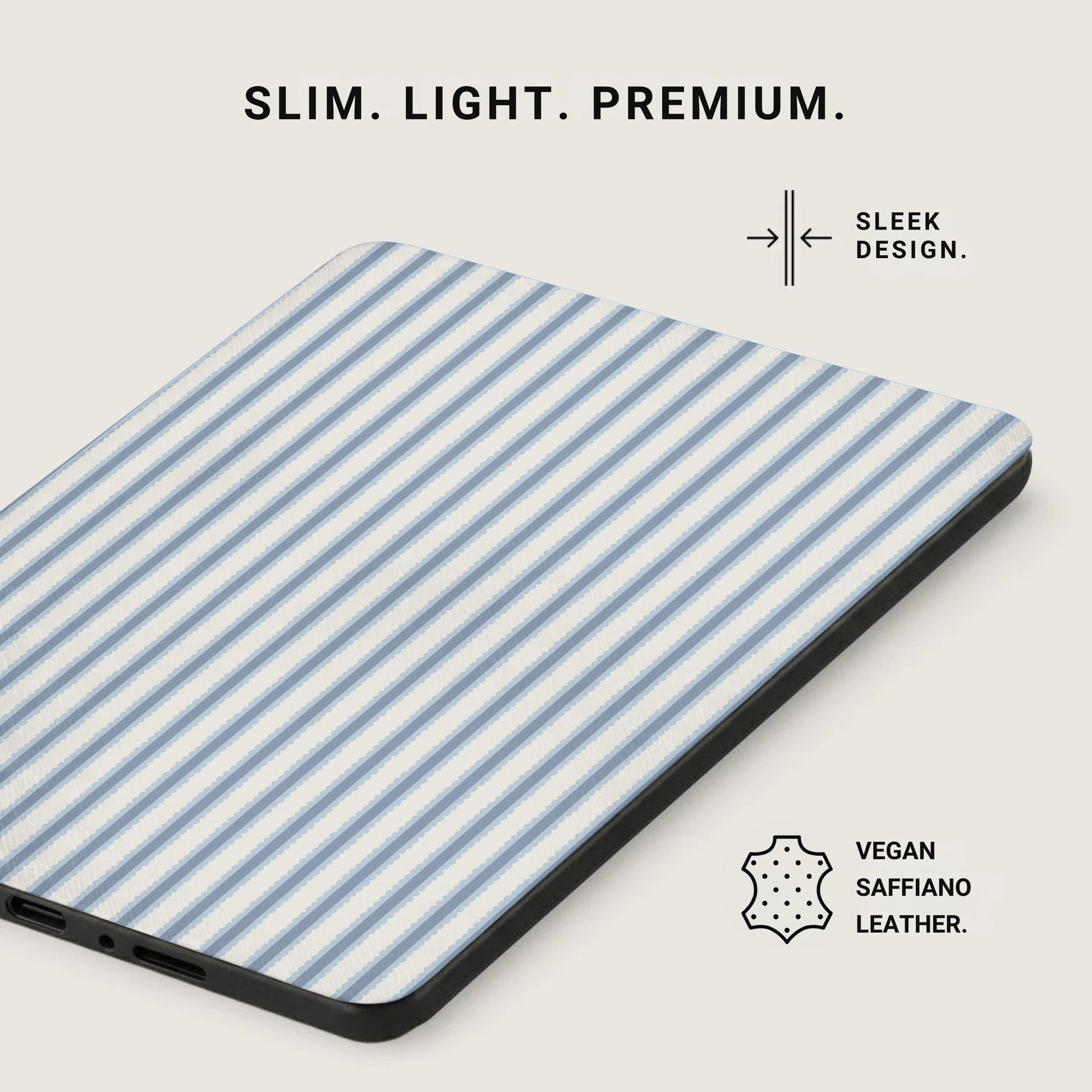 Slim Light Premium Sleek Design Vegan Saffiano Leather