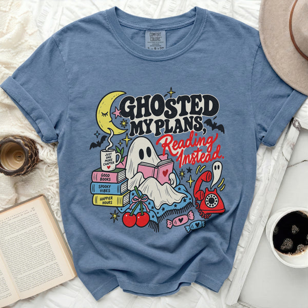 Ghosted My Plans Tee in Blue Jean
