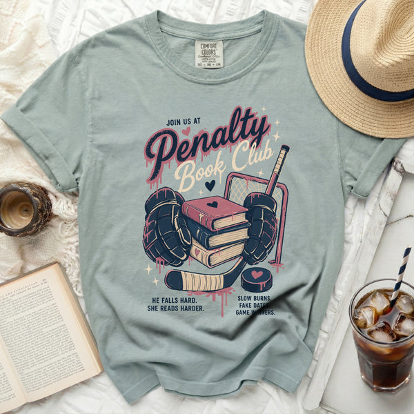 Penalty Book Club Hockey Tee in Bay