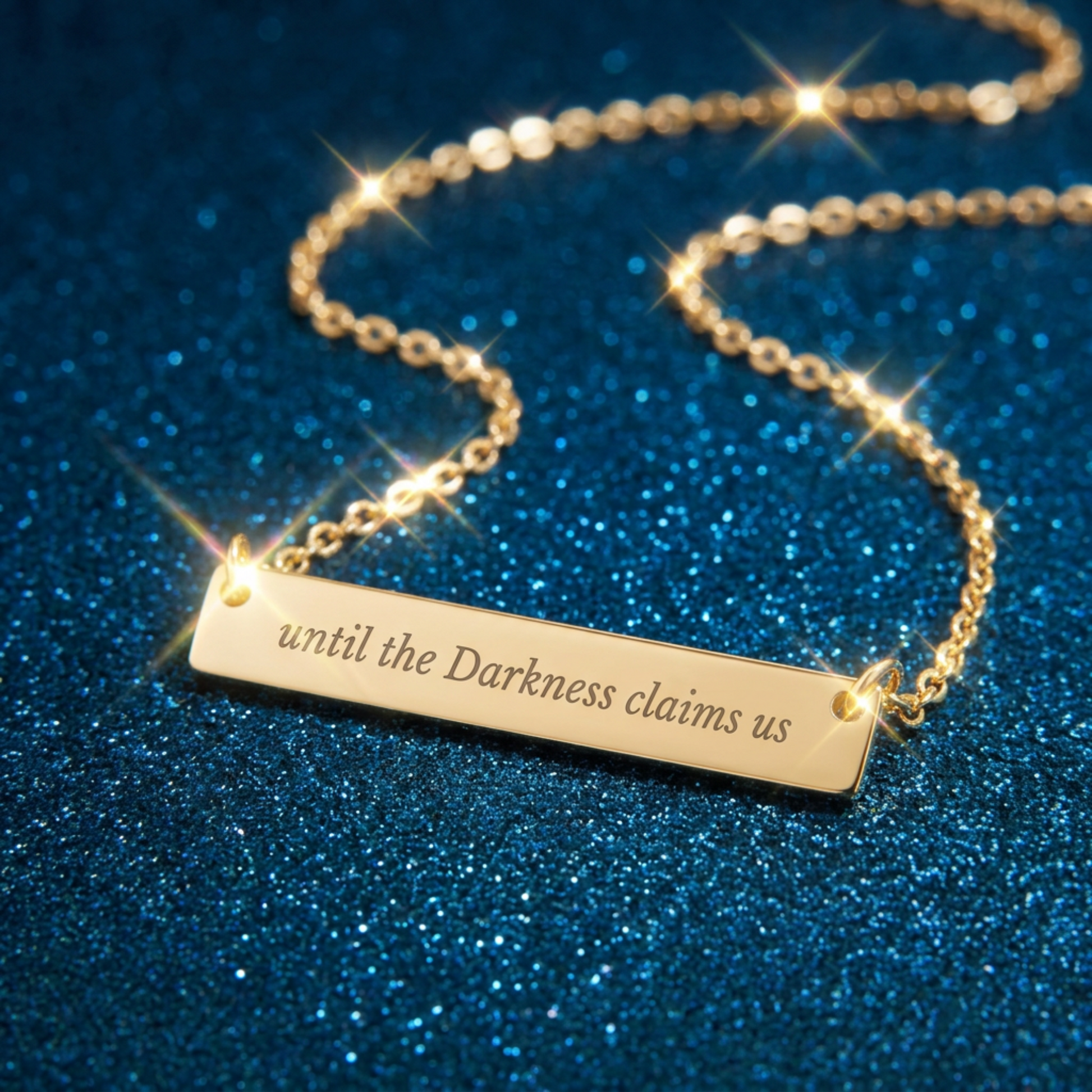 Until the Darkness Claims Us Engraved Pendant product type