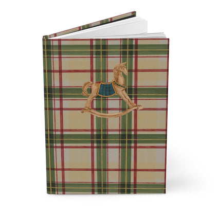 Rocking Horse on Plaid Background Journal