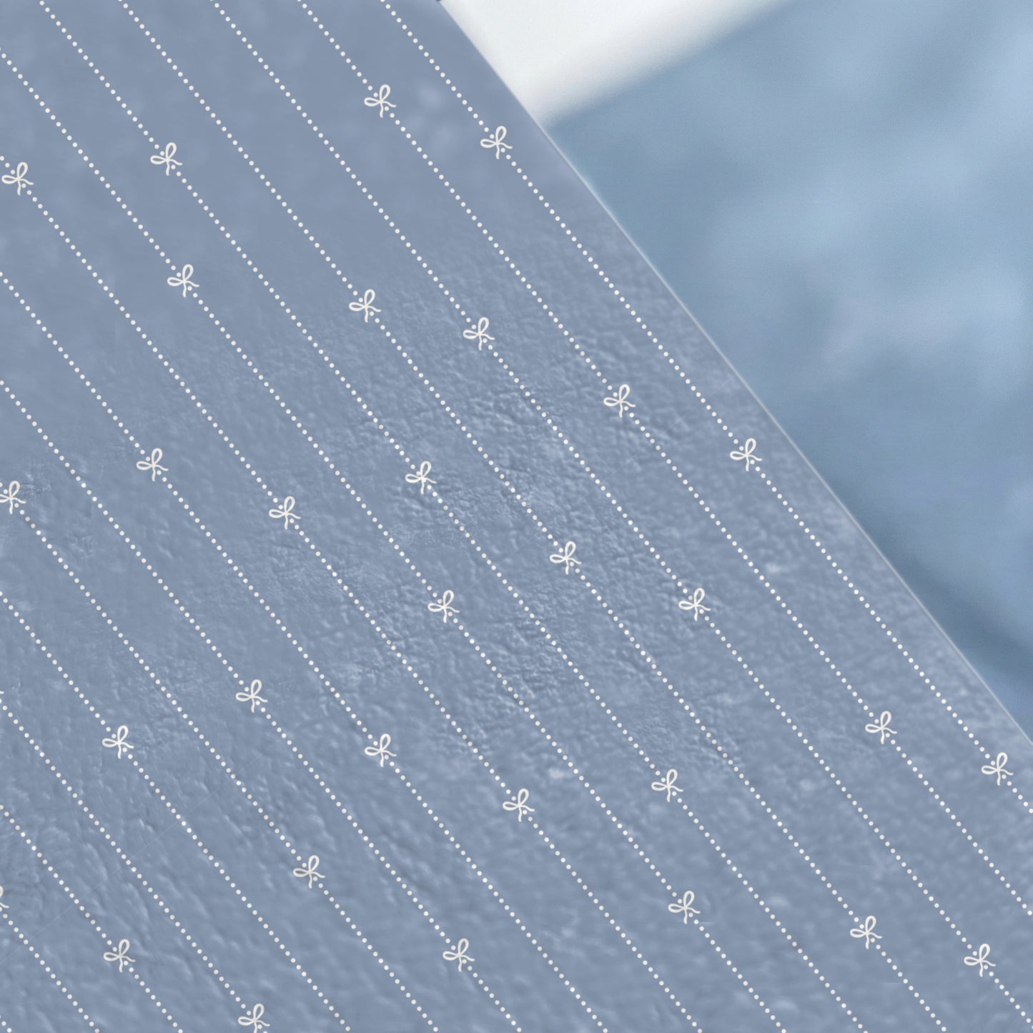 Elegant Blue Dotted Line with Scissors Pattern Sheet