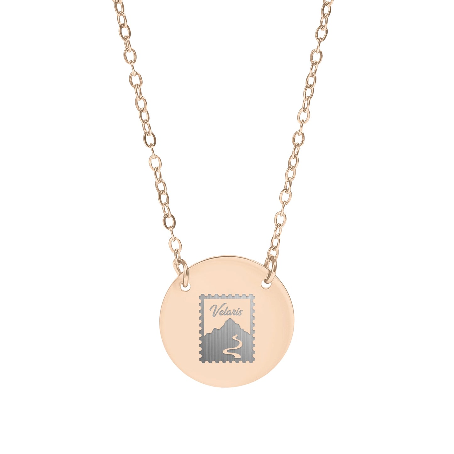 Valaris Engraved Circular Pendant Necklace product