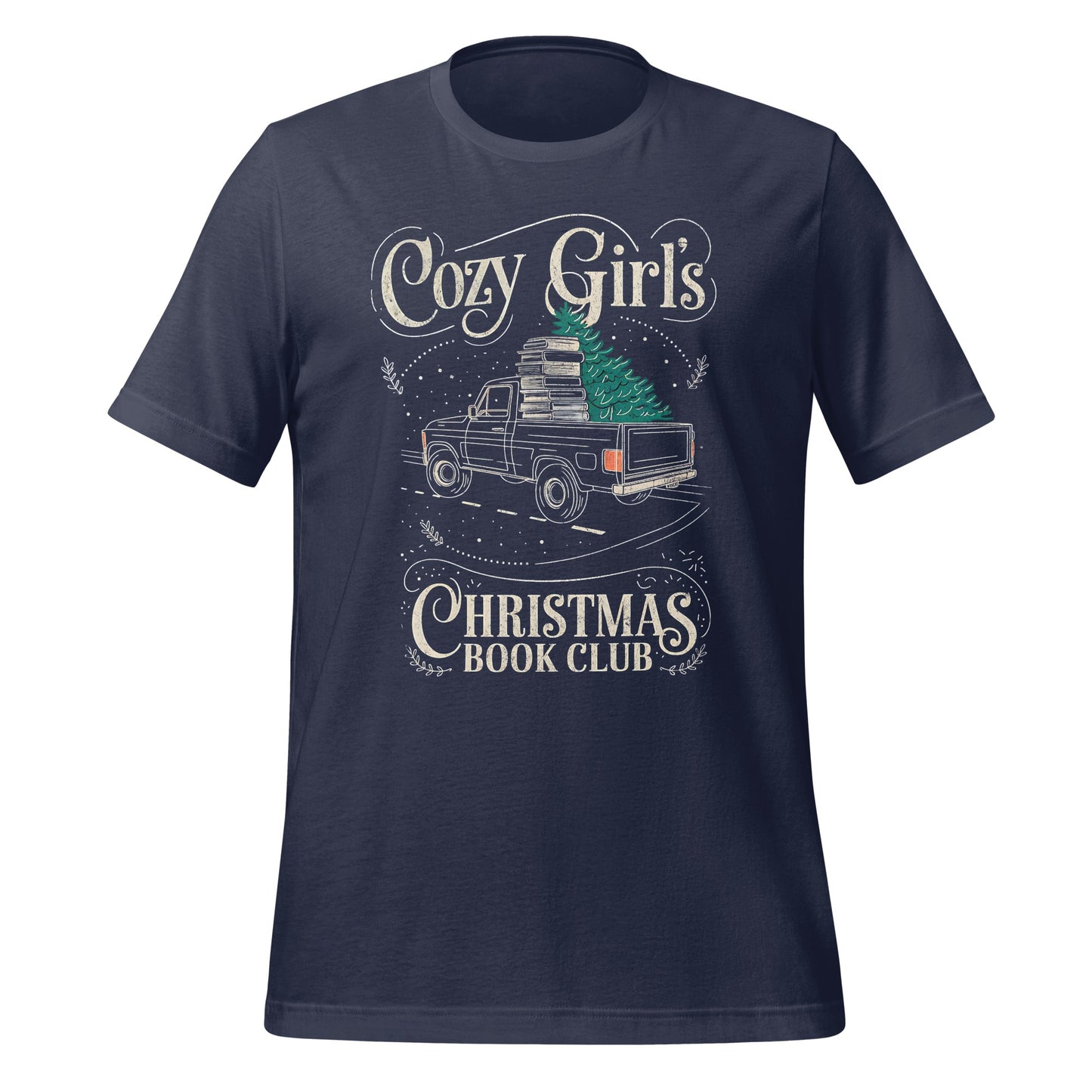 Cozy Girl's Christmas Book Club graphic t-shirt