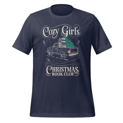 Cozy Girl's Christmas Book Club graphic t-shirt
