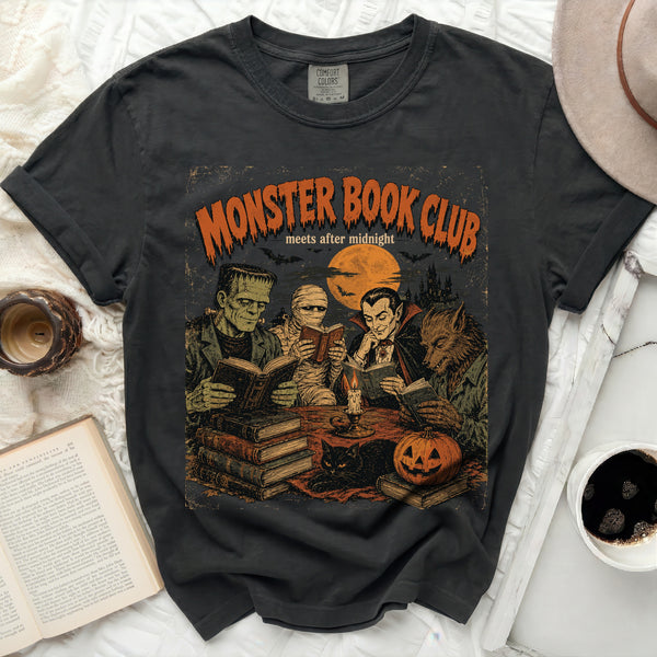 Monster Book Club Midnight Gathering Tee in Black