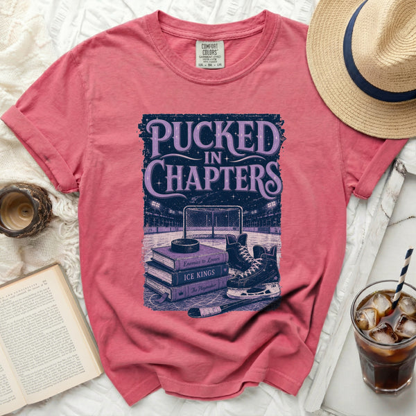 Pucked In Chapters Hockey Tee in Crunchberry