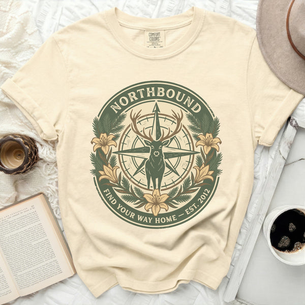 Northbound Deer Tee in Ivory