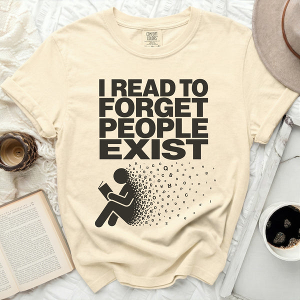 Forget People Exist Reader Tee in Ivory