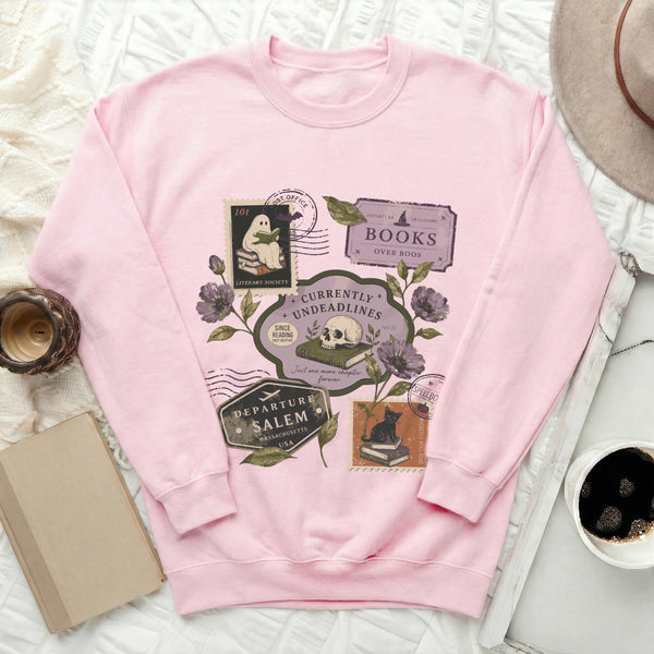 Spellbound Literary Sweatshirt in Light Pink