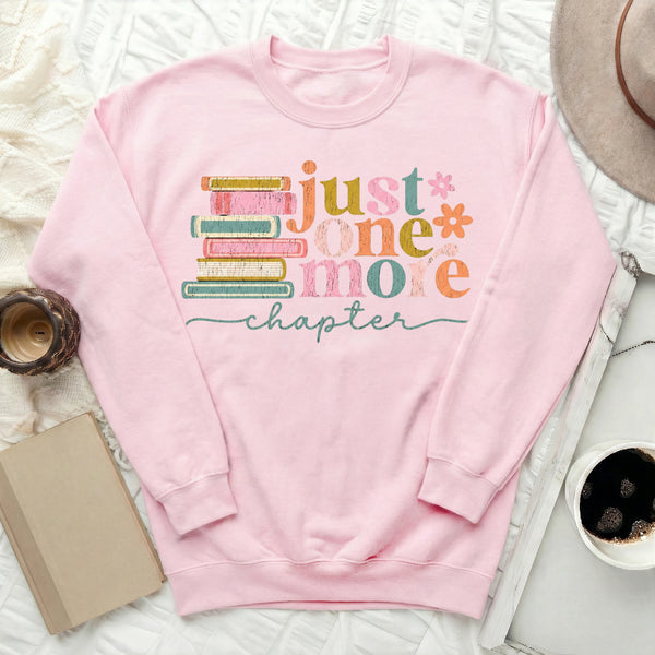 Just One More Chapter Sweatshirt in Light Pink