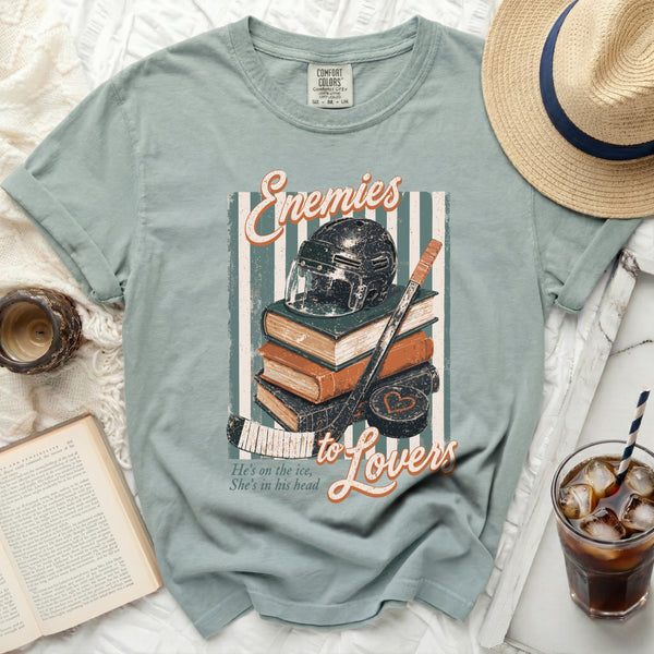 Vintage Enemies to Lovers Hockey Tee in Bay