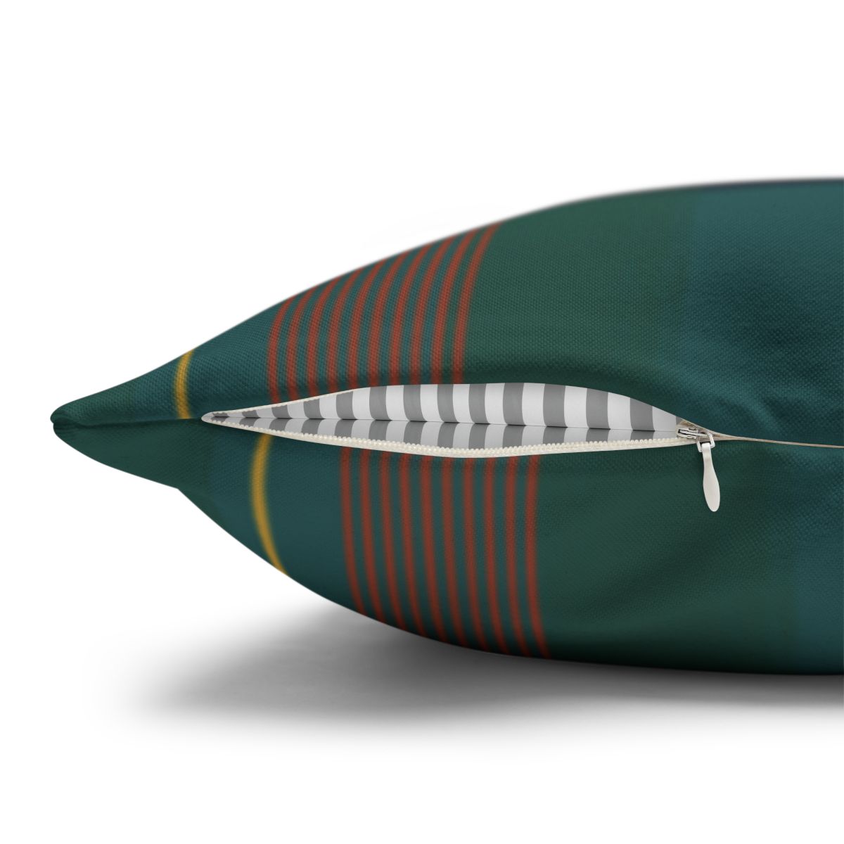 Modern Green and Red Striped Decorative Pillow