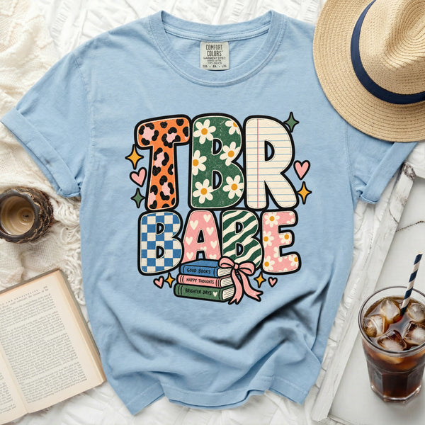 TBR Babe Graphic Tee in Chambray