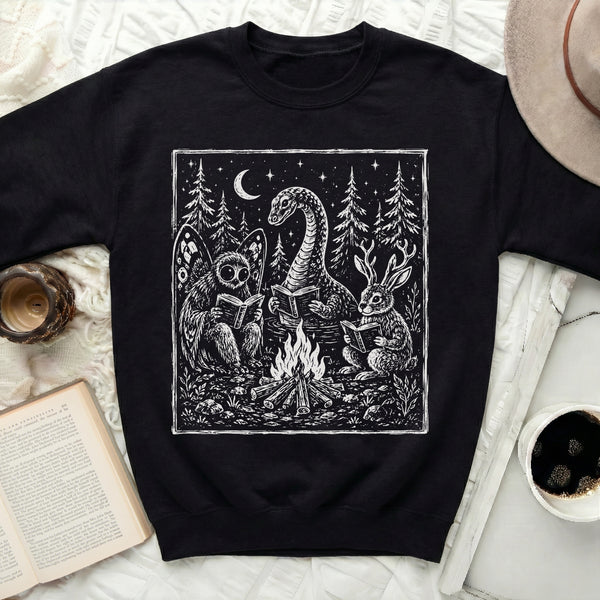 Enchanted Forest Moon Sweatshirt in Black