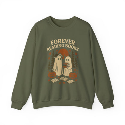 Forever Reading Books Ghosts Halloween Sweatshirt
