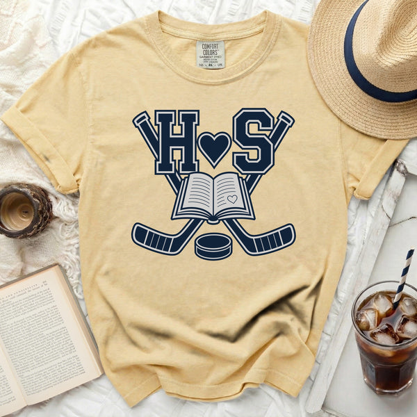 H+S Heart & Hockey Tee in Butter