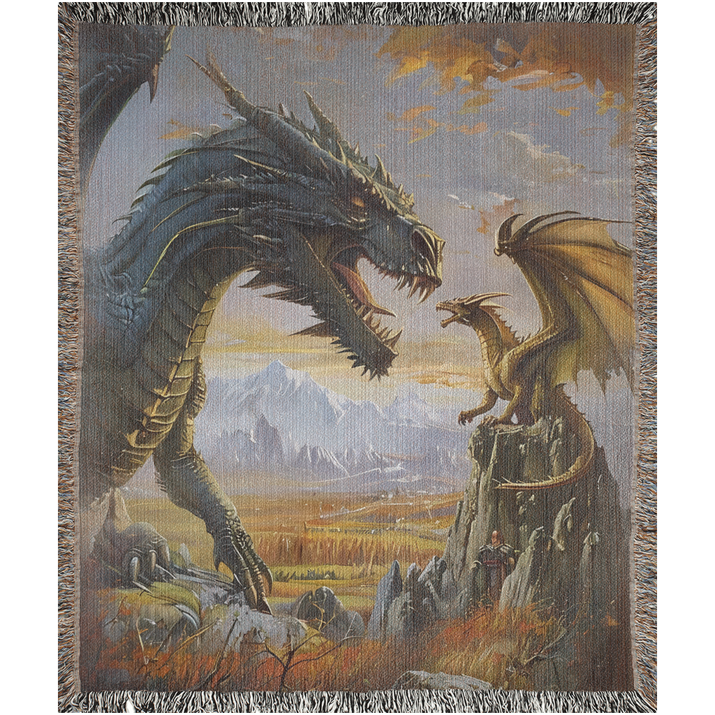 🐉 Fourth Wing Dragon Woven Tapestry Blanket 🐲