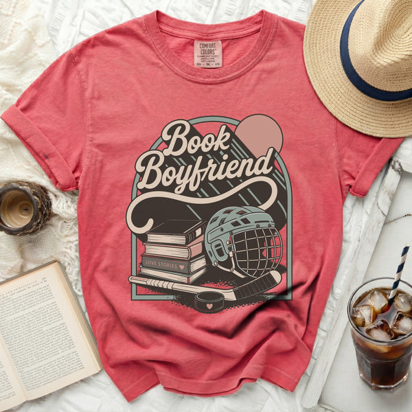 Book Boyfriend Hockey Love Tee in Watermelon