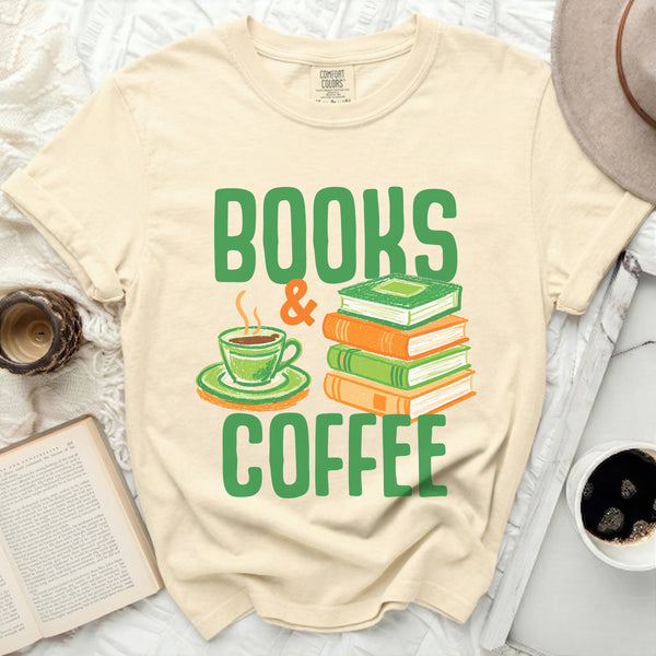 Books & Coffee Love Tee in Ivory