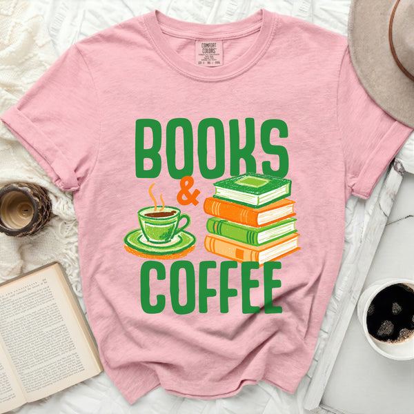 Books & Coffee Love Tee in Blossom
