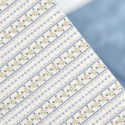 Floral Blue Hearts and Leaves Pattern product