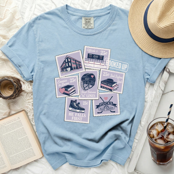 Pucks & Plot Twists Tee in Chambray