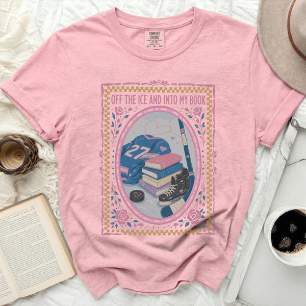 Off the Ice & Into My Book Tee in Blossom