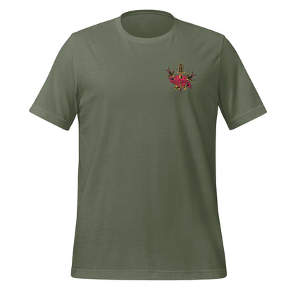 Unique Olive Green Tee with Stylish Chest Logo Shirt