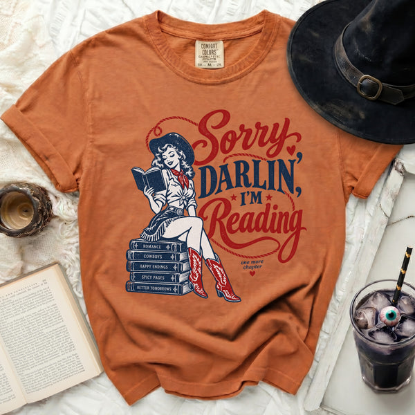 Sorry Darlin Reading Tee in Yam
