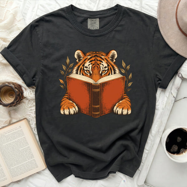Bookworm Tiger Tee in Black