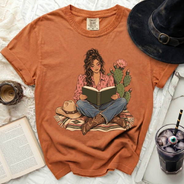 Cowgirl Book Club Tee in Yam