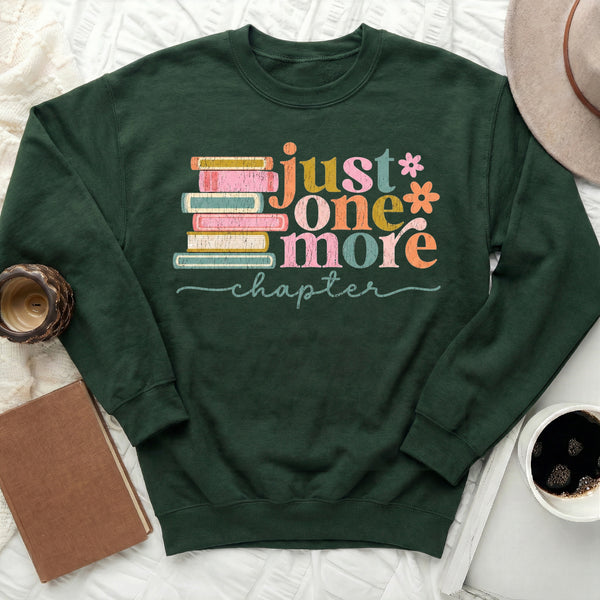 Just One More Chapter Sweatshirt in Forest Green