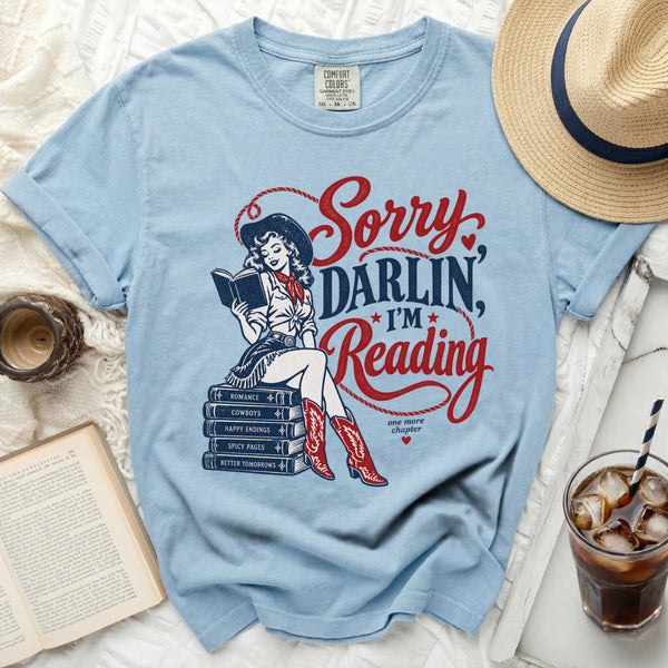 Sorry Darlin Reading Tee in Chambray