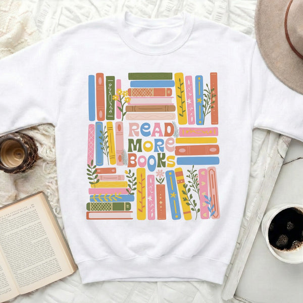 Vibrant Bookshelf Sweatshirt in White